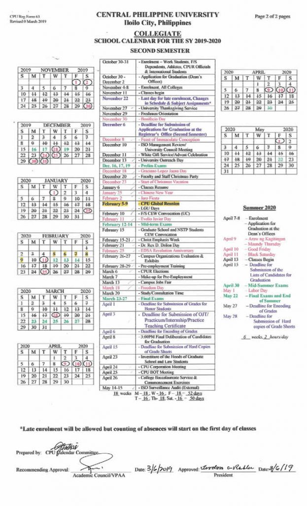 college-calendar-central-philippine-university