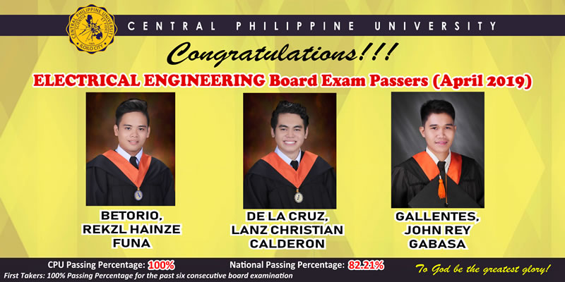 Cpu Congratulates Its New Licensed Electrical Engineers Central Philippine University 1966