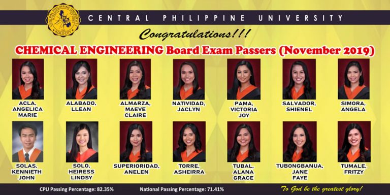 CPU attains 82.35% passing rate in November 2019 Chemical ...