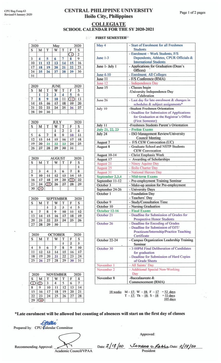 Central College 2022 Calendar February 2022 Calendar