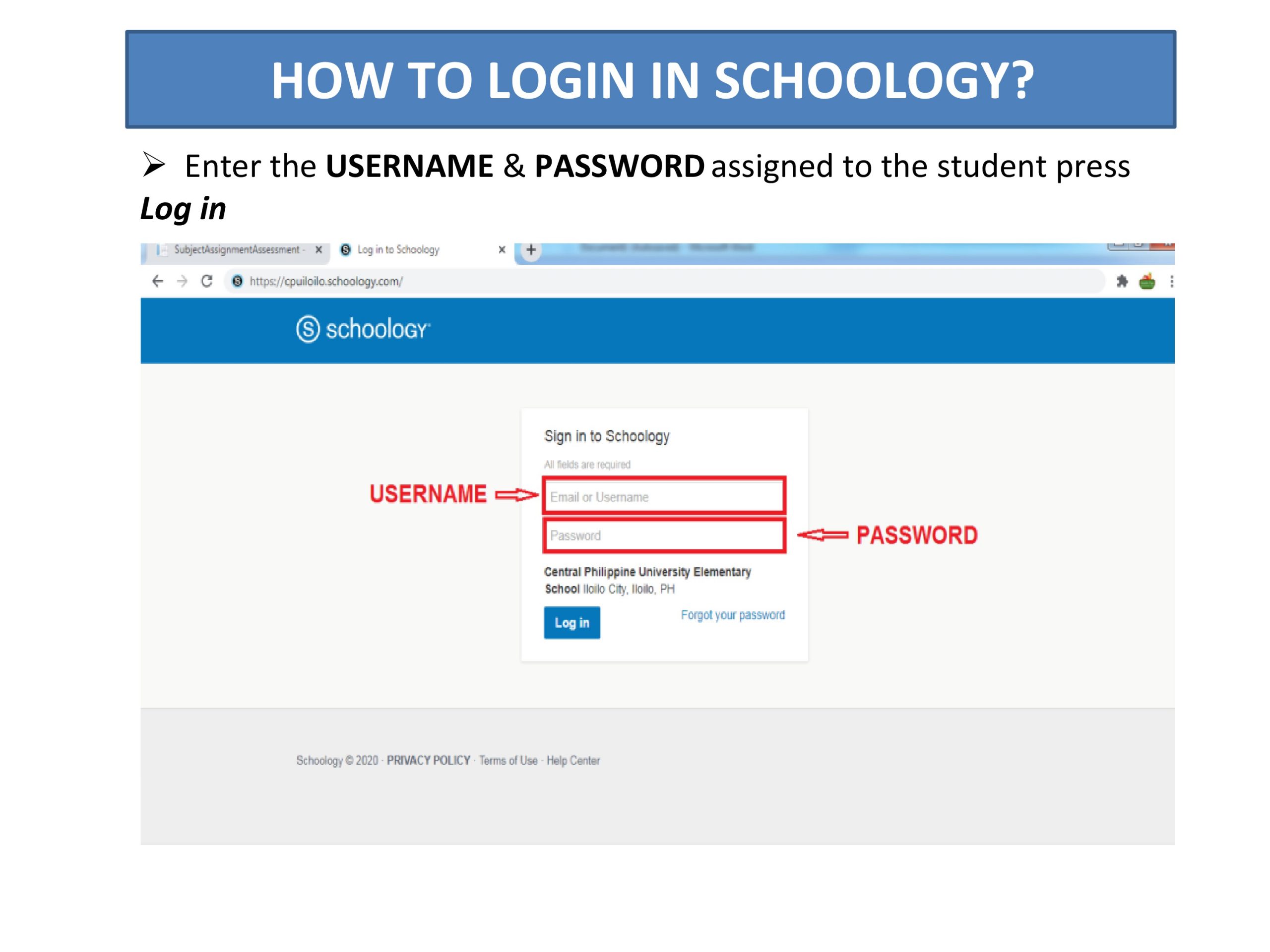 Schoology for CPU Kindergarten and Elementary School Central