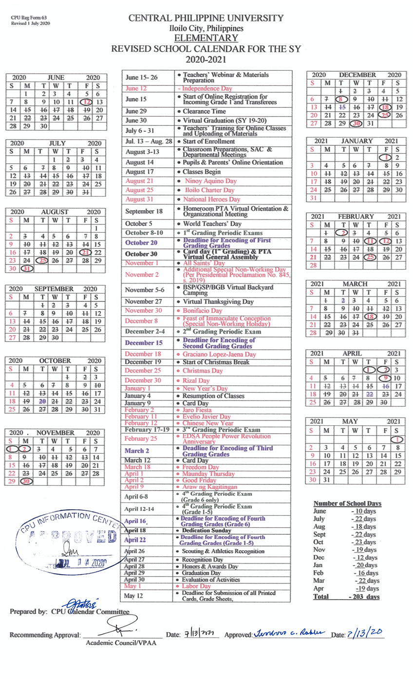 School Calendar Philippines