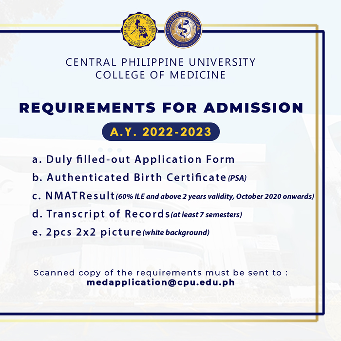 The Cpu College Of Medicine Announces Its Requirements For Accepting Applicants For Interview To