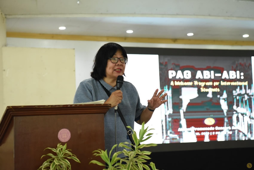 Dr. Rowena M. Libo-on, Dean of the CPU School of Graduate Studies during her welcome message