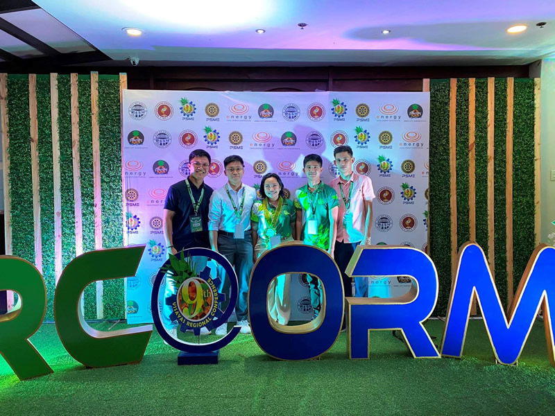 CPU representatives - Richard F. Fernandez (rightmost), Christian L. Martinez (2nd from left) and Mikhail Jan H. Oro (2nd from right), Engr. Brian Ray J. Minerva (leftmost), and Kristine P. Calasara (center)