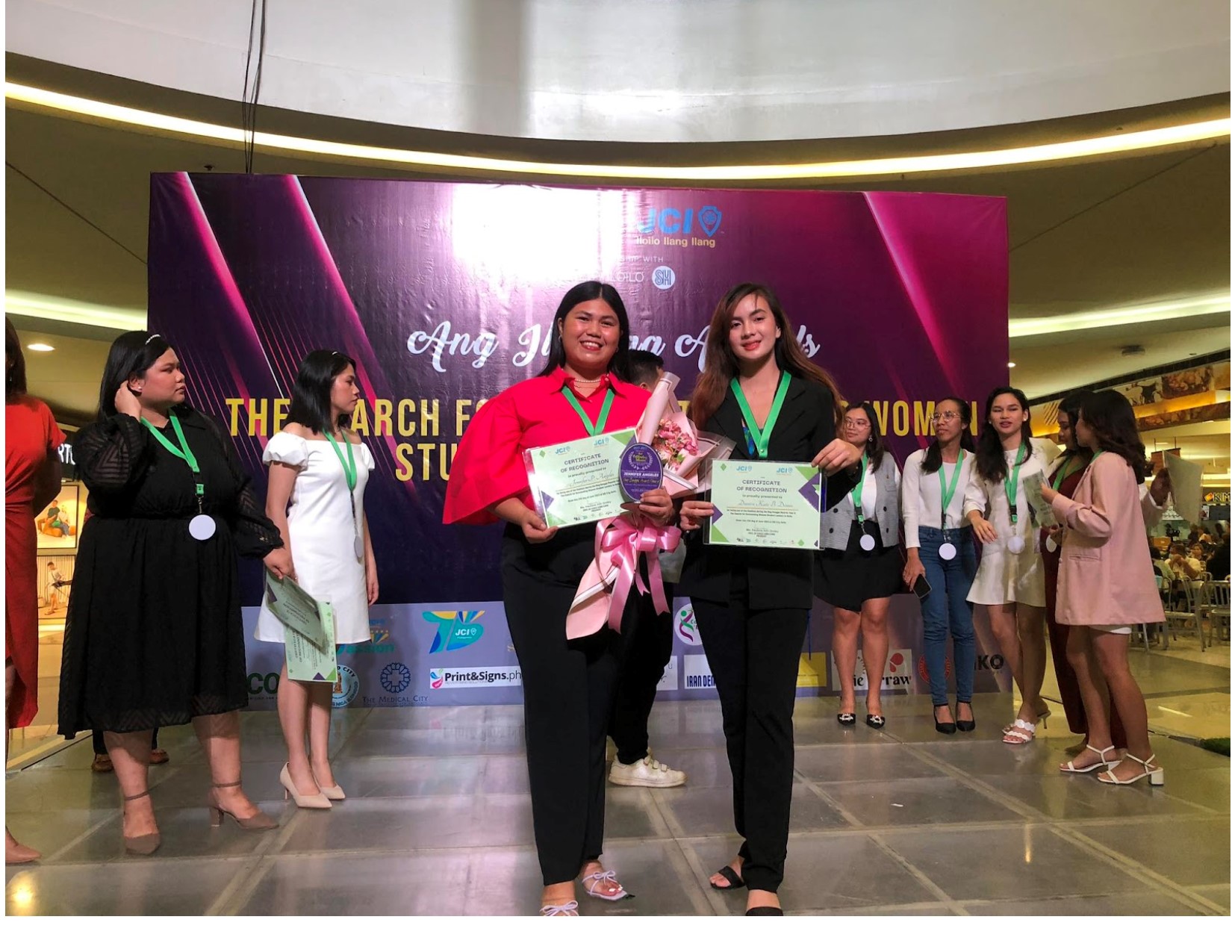 Two CAS ladies bag awards in the recent JCI Search for Outstanding Woman Student Leader in Iloilo