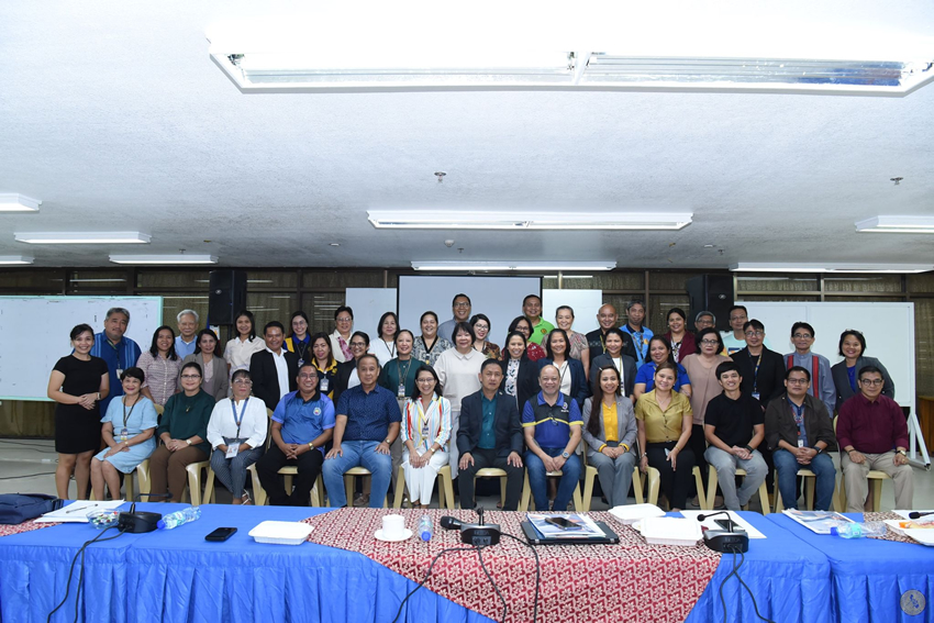 The CHED Region 6 officials headed by Regional Director Dr. Raul Alvarez Jr. with CHED Supervisors and Academic and Non-Academic Heads of CPU