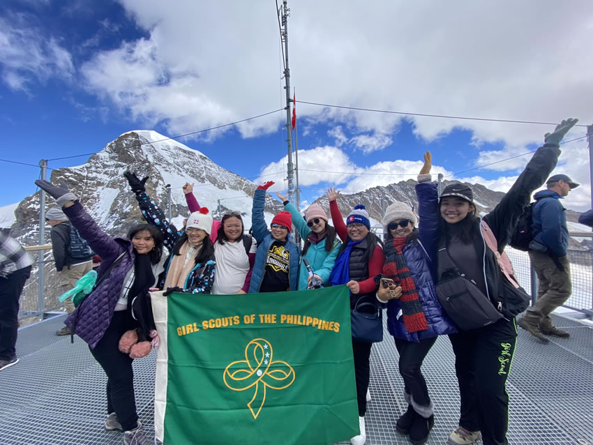 Centralian Girl Scouts delegates, in action at the Swiss Alps during the Chalet Summer Youth Program in Switzerland