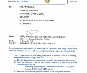 Memo No. 119 – Submission of Theses to the Bahandian