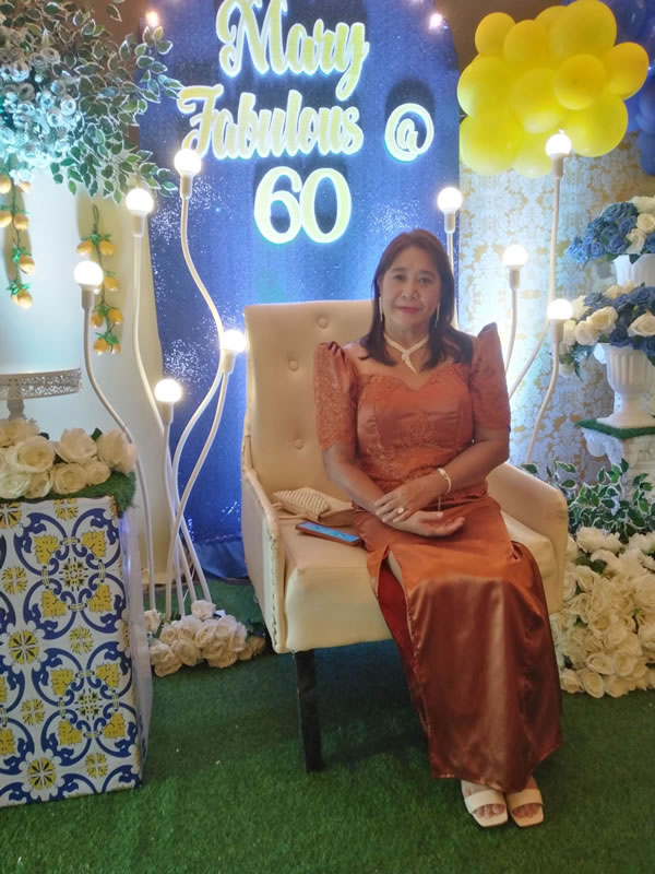 Mrs. Rosemary B. Valencia shares her success during her 60th Birthday Celebration in Bacolod City