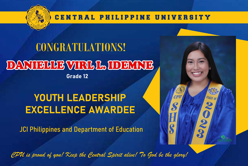 Congratulations! Danielle Virl L. Idemne - Youth Leadership Excellence ...