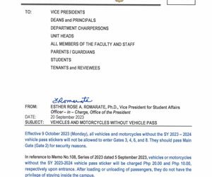 Memo No. 114 – Vehicles and Motorcycles without Vehicle Pass
