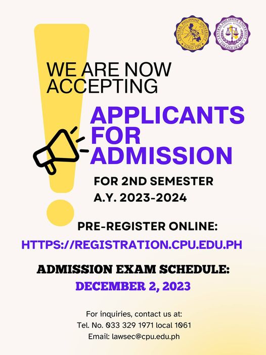 College of Law is now Accepting Applicants for Admission for 2nd ...