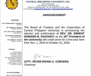 ANNOUNCEMENT from the CPU Board of Trustees