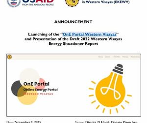 Launching of the “One Portal Western Visayas” and the Presentation of the Draft 2022 Western Visayas Energy Situationer Report