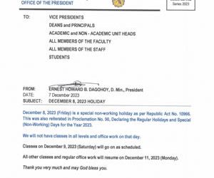 Memo No. 146 – December 8, 2023 Holiday
