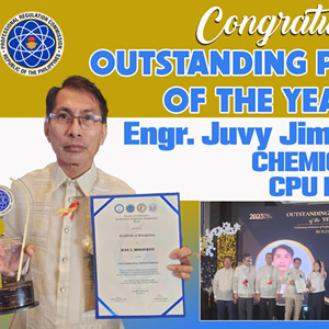 CPU alumnus Engr. Monserate receives PRC Outstanding Professional of the Year Award