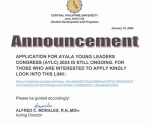 Application for Ayala Young Leaders Congress (AYLC) 2024 is still ongoing