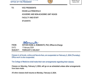 Memo No. 22 – February 2 Holiday