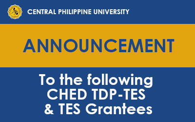 To the following CHED TDP-TES & TES Grantees