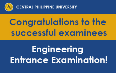Congratulations to the successful examinees of the Engineering Entrance Examination!