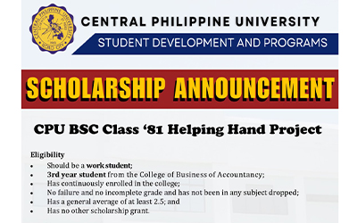 CPU BSC Class ’81 Helping Hand Project