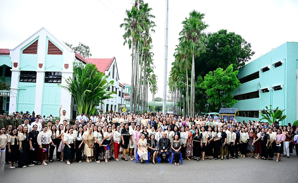 University administrators, faculty members, staff, and students gather at the University Flagpole for the Flag Raising Ceremony marking the 128th Philippine Independence Day celebration themed “Kalayaan. Kinabukasan. Kasaysayan.”